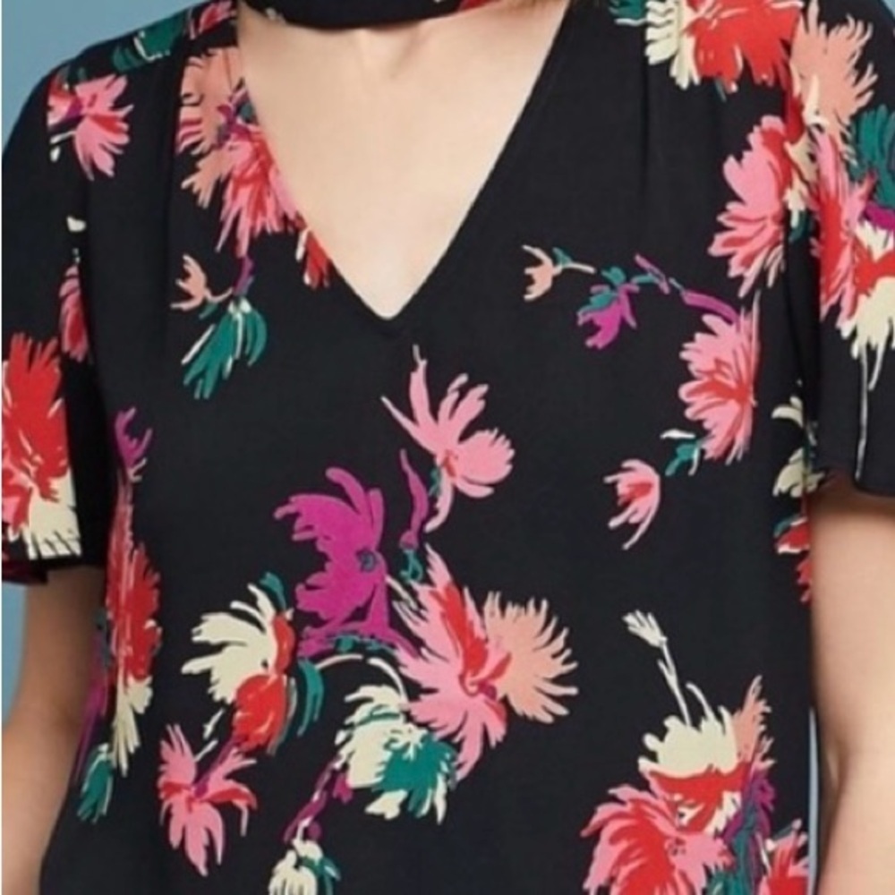 Maeve Black Floral Women's Blouse